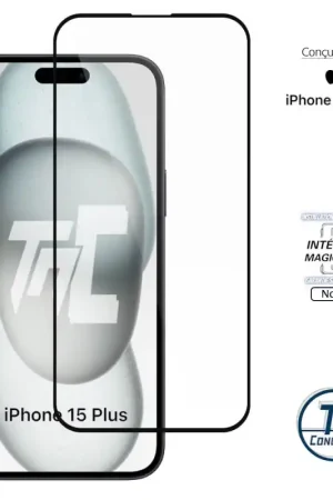 Retour Gratuit Apple iPhone 15 Plus - Verre trempé Intégral Magic - Noir - TM-Concept®