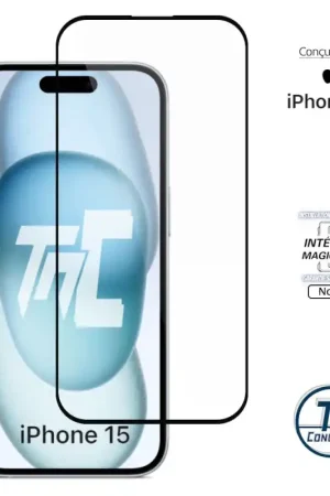 Apple iPhone 15 - Verre trempé Intégral Magic - Noir - TM-Concept® Expédition Rapide