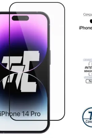 Apple iPhone 14 Pro - Verre trempé Intégral Magic - Noir - TM-Concept® Meilleur Choix
