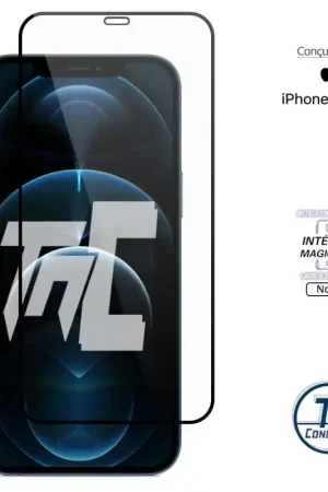 Nouvelle Collection Apple iPhone 12 Pro - Verre trempé Intégral Magic - Noir - TM-Concept®