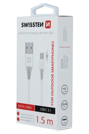 Vente Directe Cable Swissten USB / USB-C 1.5m Blanc
