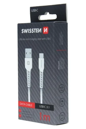 Câble Swissten USB / USB-C 1m Blanc Livraison Gratuite