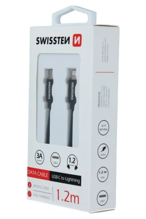 Câble Swissten USB-C / Lightning 1.2m Noir Super Prix