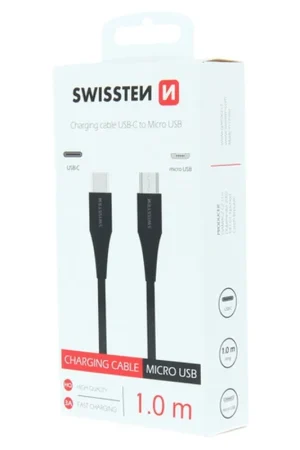 Câble Swissten USB-C / Micro-USB 1m Noir Prix Promo