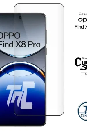 Oppo Find X8 Pro - Verre trempé 3D incurvé - Noir - TM-Concept® Nouvel Arrivage