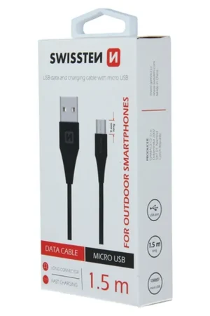 Câble Swissten USB/Micro USB 1.5m Noir Vente Flash