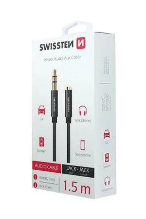 Top Vente Câble textile audio Jack mâle/femelle 1,5m noir