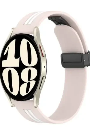 Affaire À Saisir Olixar D-Buckle Pink & White Adjustable Silicone Watch Strap - For Samsung Galaxy Watch 7