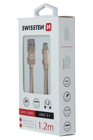 Solde Câble USB-C 1.2m Swissten Textile Jade