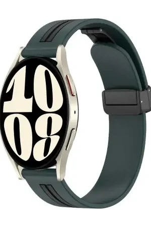 Olixar D-Buckle Dark Green & Black Adjustable Silicone Watch Strap - For Samsung Galaxy Watch 7 Vente Flash