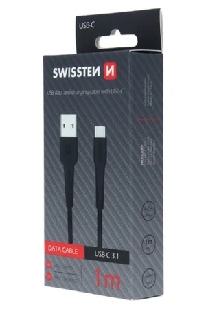 Câble USB-C 1m Swissten Noir Promotion