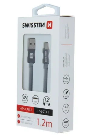 Câble USB-C en textile 1.2m Gris Seulement Aujourd’hui