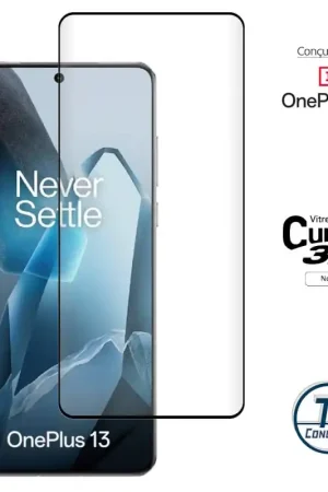 OnePlus 13 - Verre trempé 3D incurvé - Noir - TM-Concept® Produit De Marque