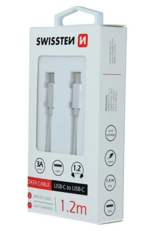 Câble USB-C vers USB-C 1.2m Argent Dernier Modèle
