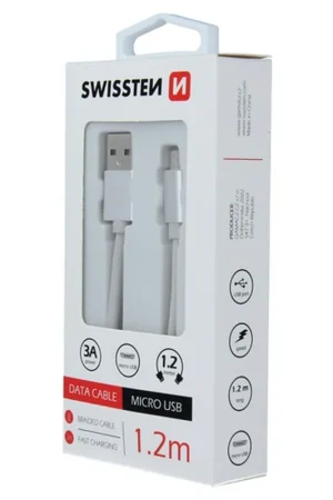 Seulement Aujourd’hui Câble USB/Micro USB 1.2m Textile Argent