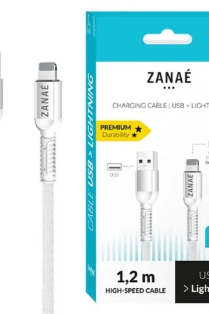 Cable Zanae USB / Lightning 1.2m Blanc Dernier Modèle