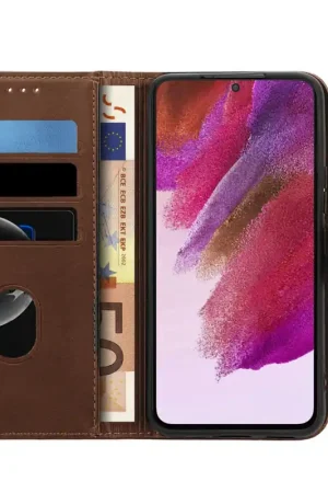 Bon Marché ShieldCase Bibliothèque Samsung Galaxy S25 (marron)