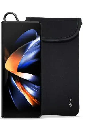 Olixar Black Shock and Impact Resistant Neoprene Pouch with Card Slot - For Samsung Galaxy Z Fold 6 Livraison Express