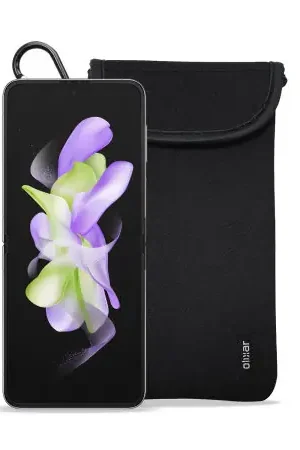 Olixar Black Shock and Impact Resistant Neoprene Pouch with Card Slot - For Samsung Galaxy Z Flip 6 Must-Have