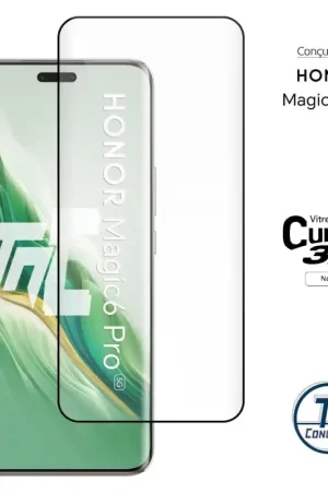 Honor Magic 6 Pro - Verre trempé 3D incurvé - Noir - TM-Concept® Vente Flash