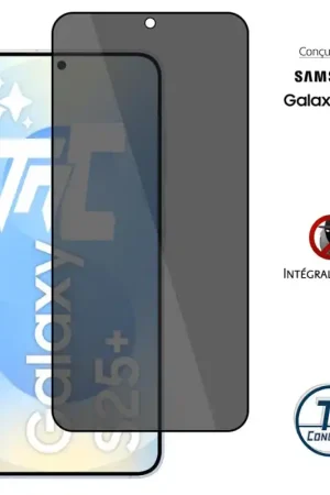 Produit De Marque Samsung Galaxy S25 Plus - Verre trempé teinté intégral - Noir - TM-Concept® - gamme Intégral Privacy