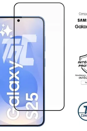 Réduction Samsung Galaxy S25 - Verre trempé intégral Protect - Noir - TM-Concept®