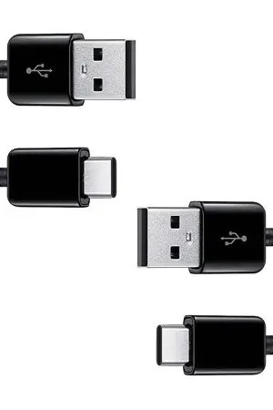 Pas Cher Official Samsung Black 1.5m USB-A to USB-C Fast Charge & Sync Cables - 2 Pack