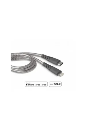 Authentique Câble Ultra-renforcé USB C/Lightning 1,2m 3A Garanti à vie Gris Force Power