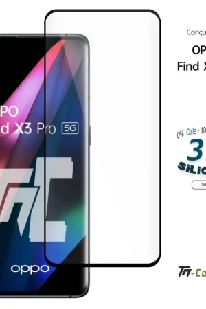 Bon Marché Oppo Find X3 Pro - Verre trempé incurvé 3D Silicone - TM-Concept®