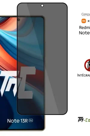 Promotion Saisonnière Xiaomi Redmi Note 13R Pro - Verre trempé teinté intégral - Noir - TM-Concept® - gamme Intégral Privacy