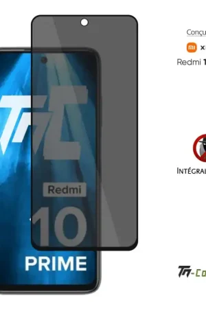 Xiaomi Redmi 10 Prime - Verre trempé teinté intégral - Noir - TM-Concept® - gamme Intégral Privacy Promotion Saisonnière