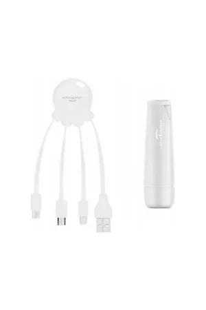 Prix Choc Powerbank 2600mAh 1 port USB A + Câble multiple Octopus Blanc
