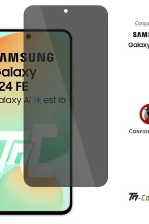Produit De Marque Samsung Galaxy S24 FE - Verre trempé Anti-Espions - TM-Concept® gamme Privacy