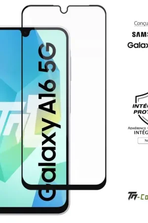 Samsung Galaxy A16 - Verre trempé intégral Protect - Noir - TM-Concept® Usine Directe
