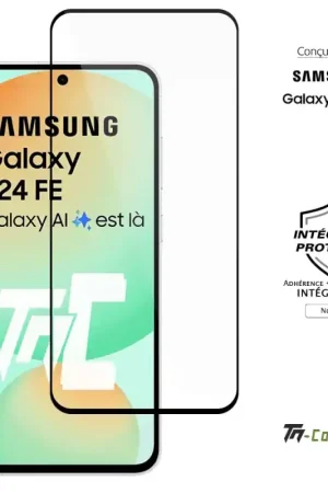 Samsung Galaxy S24 FE - Verre trempé intégral Protect - Noir - TM-Concept® Petit Prix