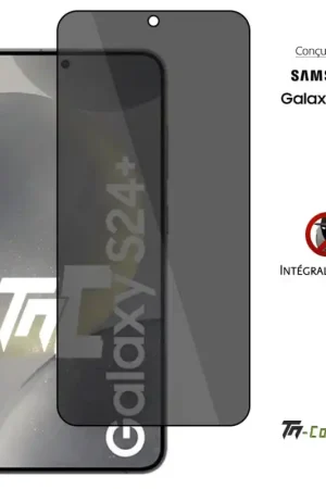 Réduction Samsung Galaxy S24 Plus - Verre trempé teinté intégral - Noir - TM-Concept® - gamme Intégral Privacy