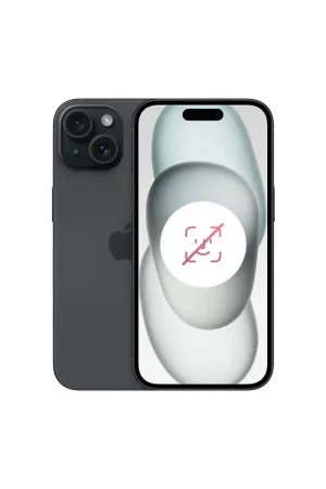 iPhone 15 128 Go Noir Reconditionné sans FACE ID Pas Cher