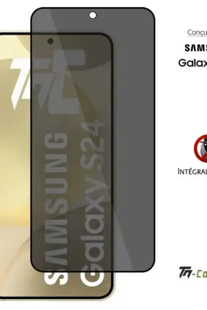 Expédition Rapide Samsung Galaxy S24 - Verre trempé teinté intégral - Noir - TM-Concept® - gamme Intégral Privacy