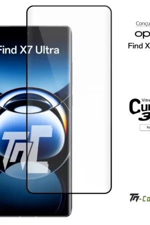 Prix Cassé Oppo Find X7 Ultra - Verre trempé 3D incurvé - Noir - TM-Concept®
