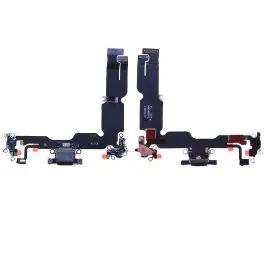 Nouvelle Collection Nappe / Connecteur de Charge iPhone 15 Plus Noir (PIEC)