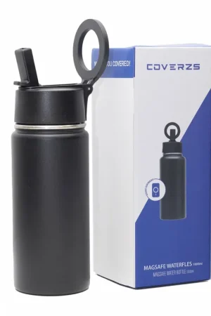 Nouveauté Coverzs Bouteille d'eau de 1000 ml avec MagSafe (noir)