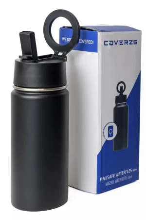 Nouveauté Coverzs Bouteille d'eau de 500 ml avec MagSafe (noir)