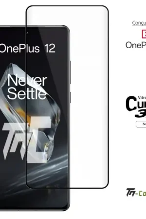 OnePlus 12 - Verre trempé 3D incurvé - Noir - TM-Concept® Promotion