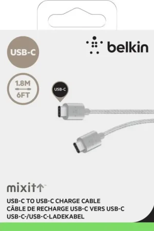 Commander Maintenant Câble USB C/USB C gris métal Belkin