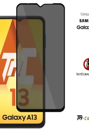 Expédition Rapide Samsung Galaxy A13 - Verre trempé teinté intégral - Noir - TM-Concept® - gamme Intégral Privacy