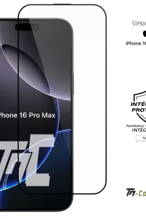 Petit Prix Apple iPhone 16 Pro Max - Verre trempé intégral Protect - Noir - TM-Concept®