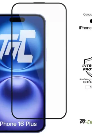 Bon Marché Apple iPhone 16 Plus - Verre trempé intégral Protect - Noir - TM-Concept®