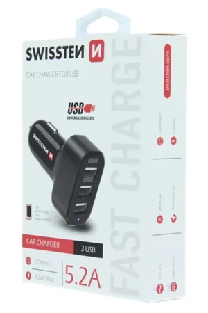 Chargeur allume cigare USB 3 ports Swissten Promotion