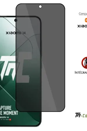 Xiaomi 14 - Verre trempé teinté intégral - Noir - TM-Concept® - gamme Intégral Privacy Meilleur Prix