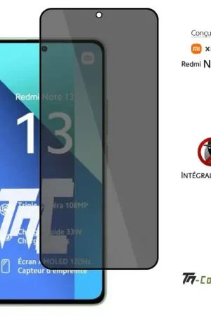 Xiaomi Redmi Note 13 5G - Verre trempé Anti-Espions - Intégral Privacy - TM-Concept® Dernier Modèle
